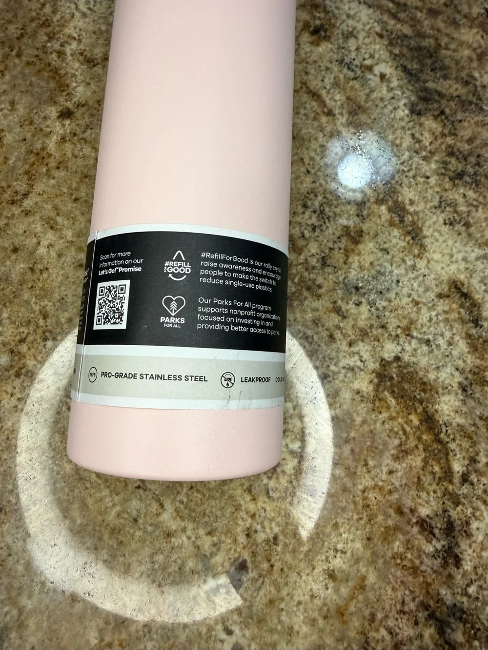Hydro Flask Pink Stainless Steel Water Bottle with Black Cap